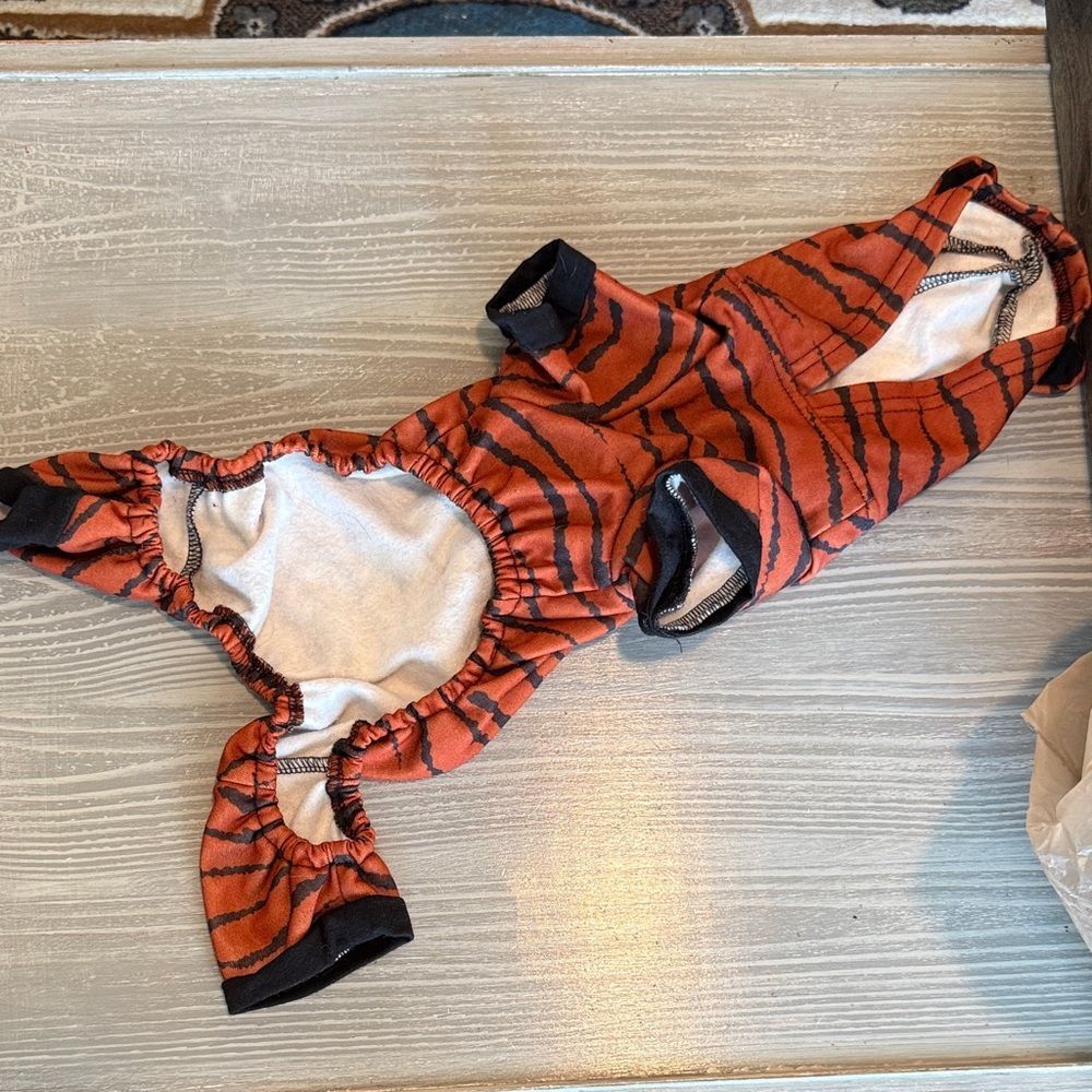 Orange and Black Tiger Print Dog Costume - Picture 2 of 2